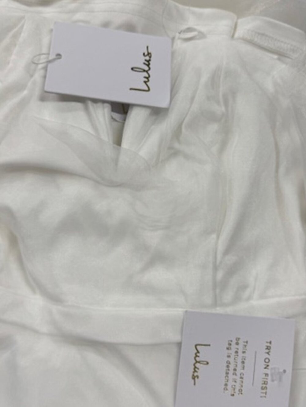Lulus Forever Passionate White Organza Strapless Tiered Maxi Dress NWT - Picture 5 of 8
